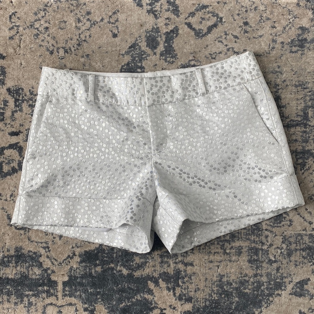 Banana Republic white and silver circle shorts